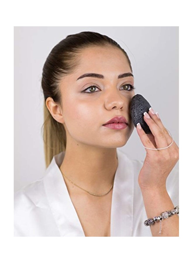 Natural Facial Konjac Sponge With Activated Bamboo Charcoal Black