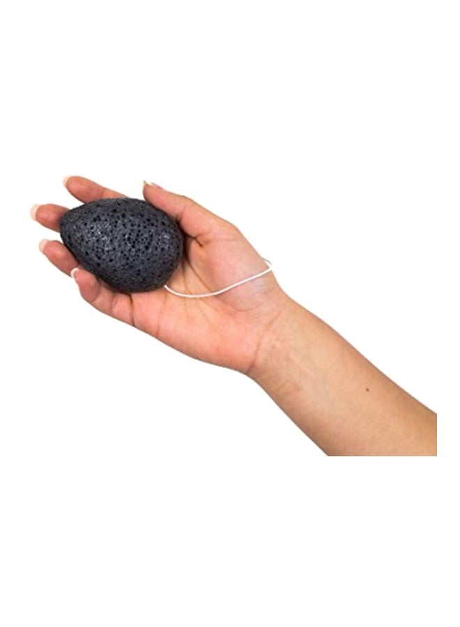 Natural Facial Konjac Sponge With Activated Bamboo Charcoal Black