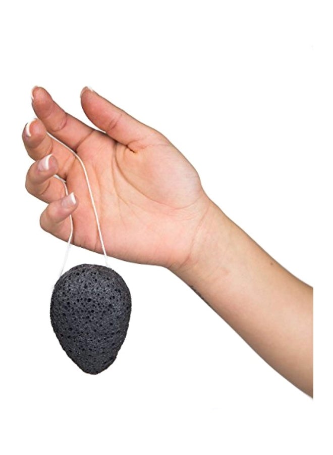 Natural Facial Konjac Sponge With Activated Bamboo Charcoal Black