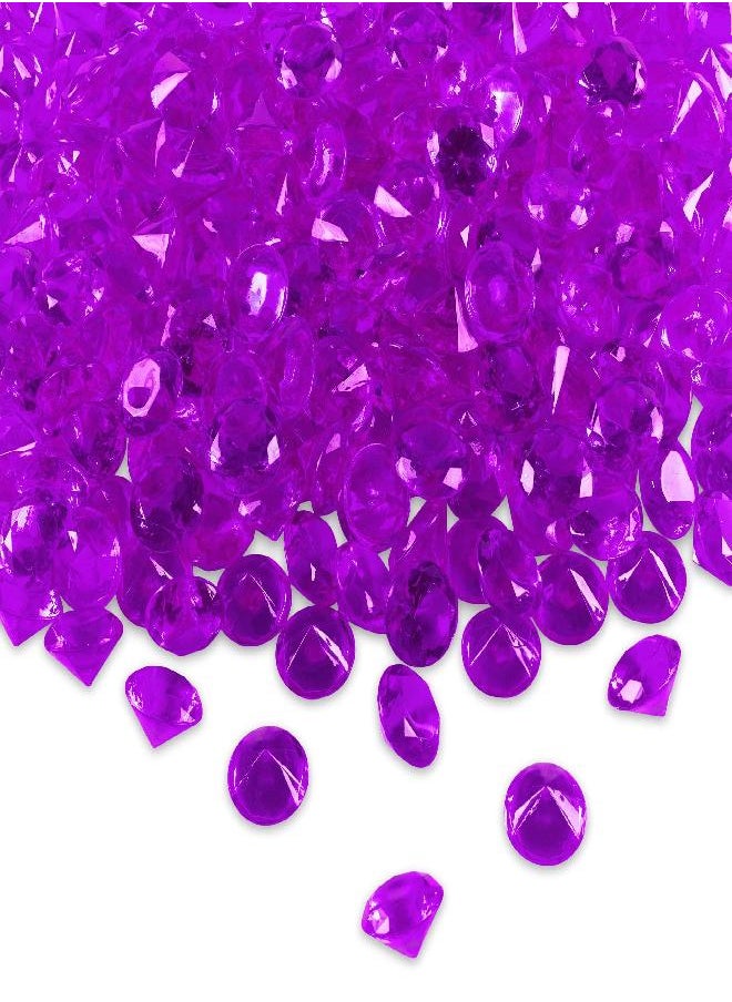 Super Z Outlet Acrylic Color Faux Round Diamond Crystals Treasure Gems for Table Scatters, Vase Fillers, Event, Wedding, Birthday Decoration Favor, Arts & Crafts (1 Pound, 240 Pieces) (Purple)