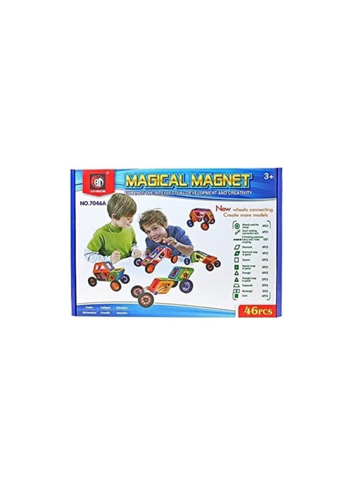 Magnetic Magnet 46 pcs-Educational magnetic building blocks plastic connector toys for kids