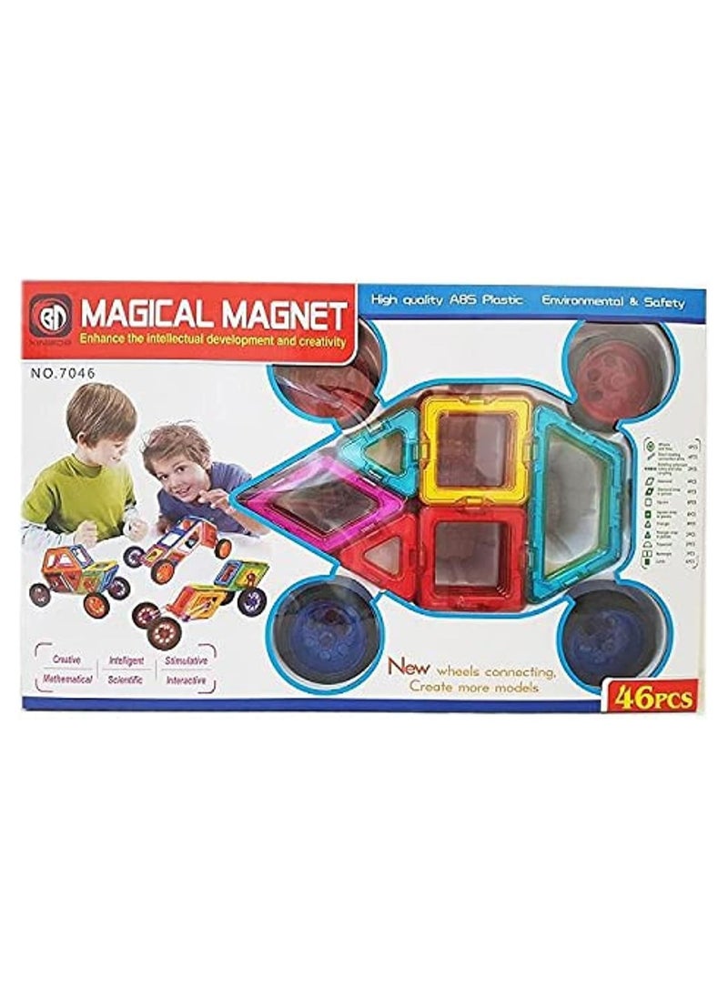 Magnetic Magnet 46 pcs-Educational magnetic building blocks plastic connector toys for kids