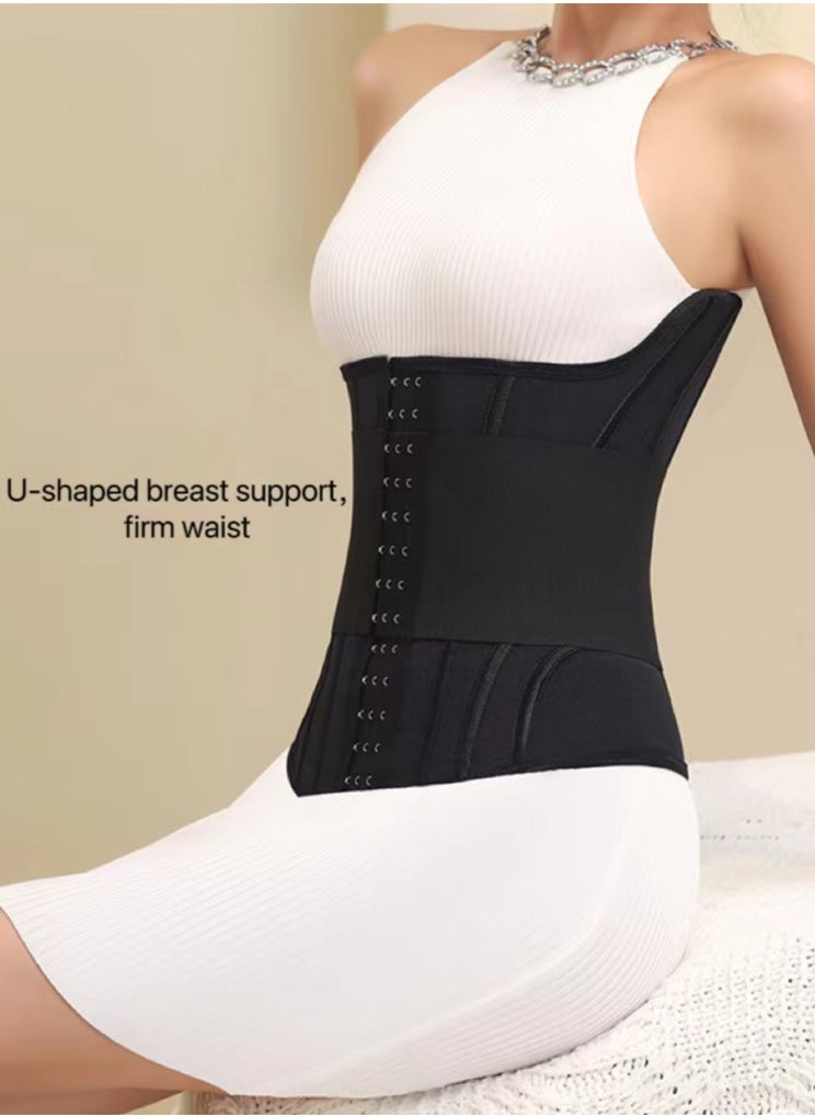 Women's Waist slimming belt，waist tight belt, waist shaping belt, double-layer 3D pressure Shapewear Waist Trainer Corset（Black）