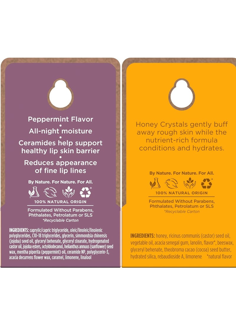 Burt's Bees Overnight Lip Sleeping Mask Stocking Stuffers, Exfoliating Scrub Restores, Hydrates & Smooths Lips to Reduce Fine Lines, Ceramide Infused Formula, Passionfruit + Ultra Conditioning(2-Pack)