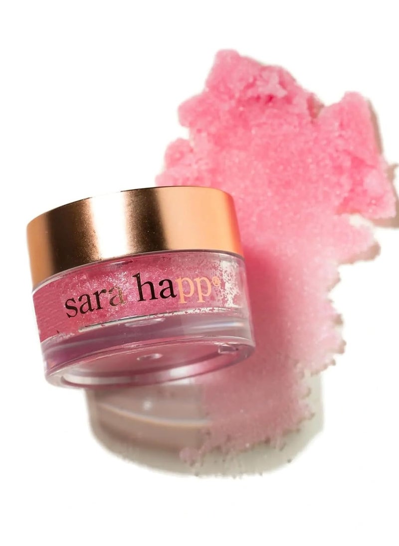 Sara Happ The Lip Scrub: Pink Grapefruit Sugar Scrub for Dry Lips - Gently Exfoliate, Polish, and Revitalize Lips with Vitamin E and Jojoba & Grape Oils, Vegan, 0.5 oz.