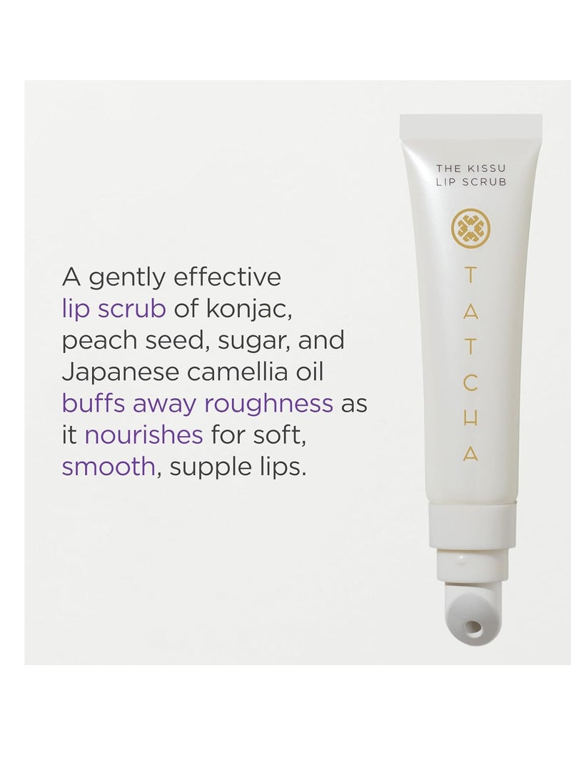 Tatcha Kissu Lip Scrub, Moisturizing Lip Exfoliant with Peach Seed Scrub for Polish, Smooth Lips