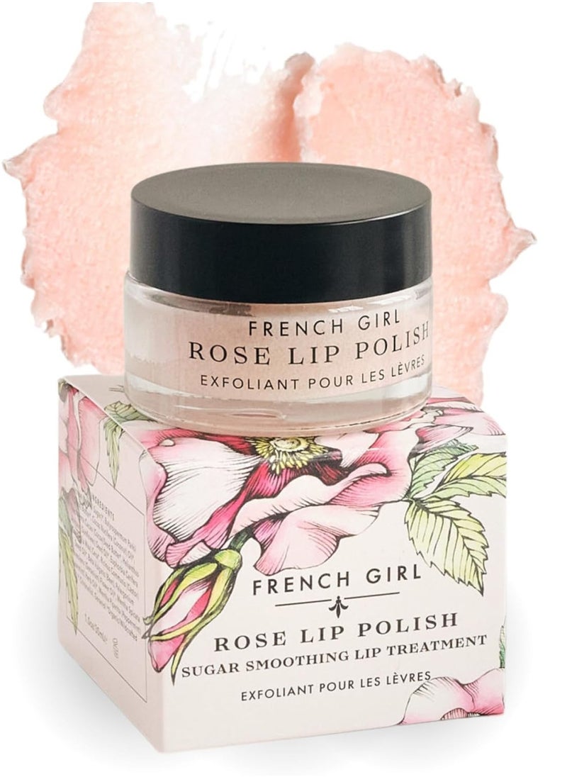 French Girl Rose Lip Scrub - Organic Sugar Scrub For Lips, Hydrating Lip Exfoliator & Moisturizer with Shea Butter & Essential Oils, Treatment for Dry Lips, Clean, Vegan & Cruelty-Free, 1oz