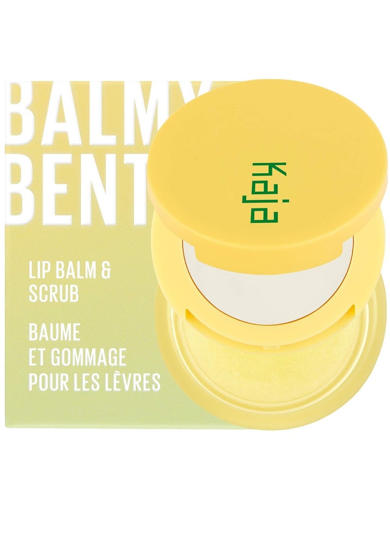 Kaja Lip Bento Balm + Scrub | with Coconut Oil, Clear Finish, Moisturize, Exfoliate, Smoothes Lips, Compact Travel Size, Piña Colada, 0.4 Oz