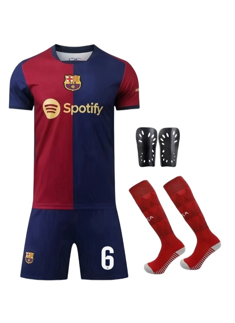 Youth Children's Football Jersey No. 6 Four-piece Set