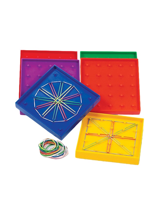 6-Piece Double-Sided Geoboard Grid/12 Pin Circular Array Set