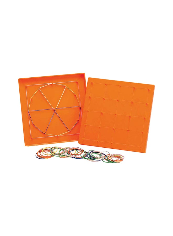 6-Piece Double-Sided Geoboard Grid/12 Pin Circular Array Set