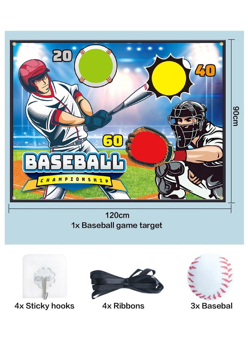 Baseball Throwing Game Set - Backyard/Outdoor/Indoor Mini Baseball Throwing Target Toy with Sticky Goal - Baseball Birthday Gift Toy for Kids Yard Backyard Games, Baseball Toy Gift for Boys Girls