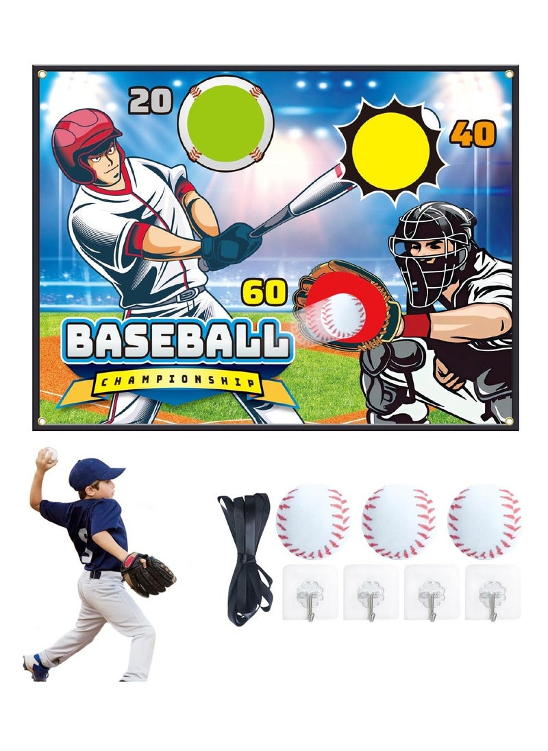 Baseball Throwing Game Set - Backyard/Outdoor/Indoor Mini Baseball Throwing Target Toy with Sticky Goal - Baseball Birthday Gift Toy for Kids Yard Backyard Games, Baseball Toy Gift for Boys Girls