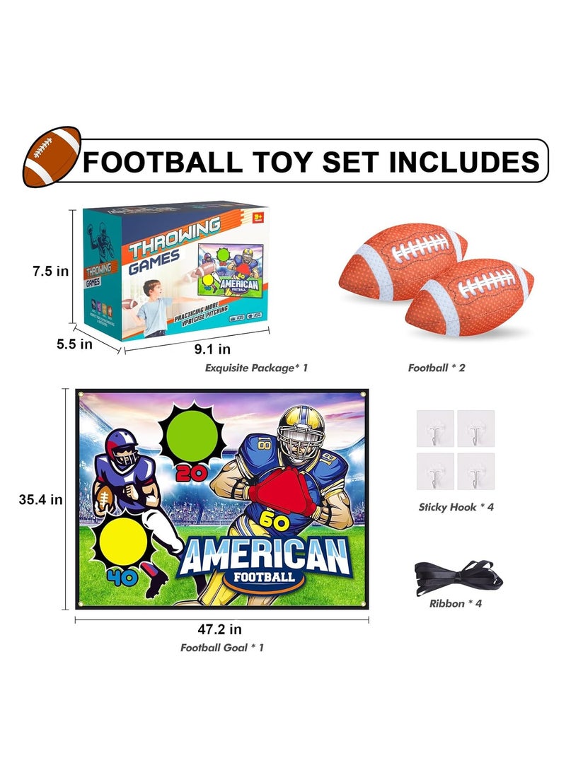 Kids Soccer Throwing Game, Football Throwing Target Toy with Velcro Goal, Soft Soccer Ball, Indoor and Outdoor Backyard Party Fun Game Sports Toy, Gift for Boys Girls and Family