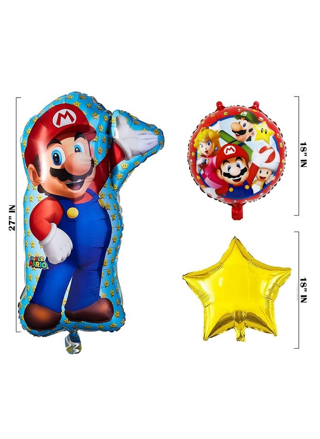 Aluminium 40520 Mario Theme Party Decoration Balloon Set Of 5 Pcs,Multicolor