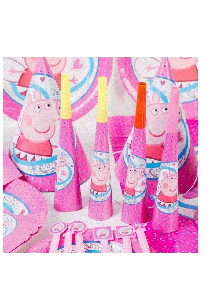 UKR Peppa Pig Pink Party Set - Complete Kids Birthday Party Supplies, Decorations, Tableware, and Accessories