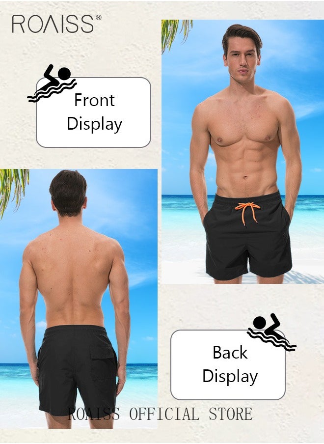 Men's Swimming Trunks Beachwear Quick Dry Beach Pants Gym Wear Fitness Workout Short Sports Running Boxer Swim Shorts Swimsuit Summer