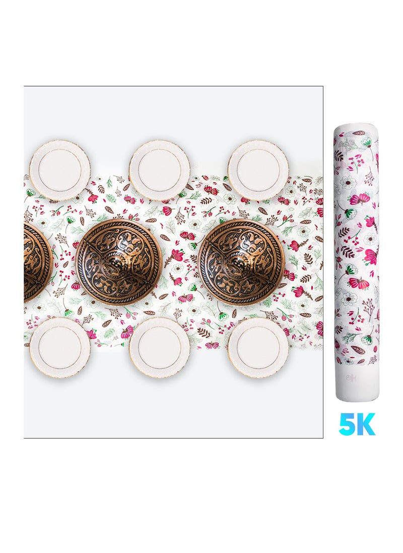 5 KG Disposable Sofra Roll, Beautiful Rose Design Sufra - Pink Rose