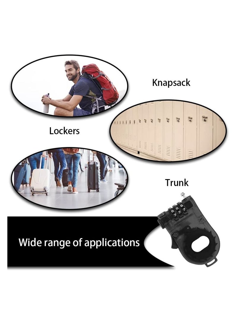 Combination Cable Lock, Retractable Cable Lock with 3 Digit Password, Cable Security Steel Cable Luggage Lock Weatherproof with Resettable Code, Braided Steel Coated Anti-Theft Cable Lock (47in long)