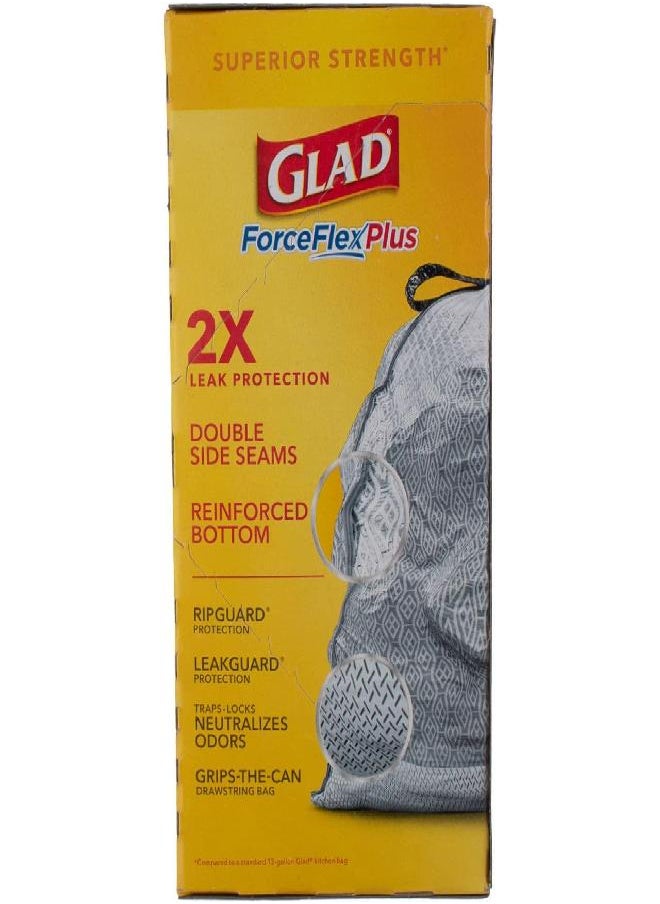 Glad ForceFlex OdorShield Drawstring Trash Bags, Fresh Clean, 13 Gallon, 34 Count