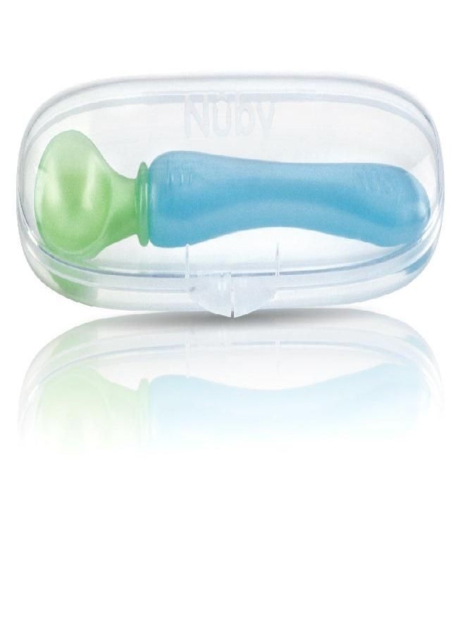 Nuby 3-Pack Easy Go Spoons and Travel Case, Colors May Vary, 9 Months Plus