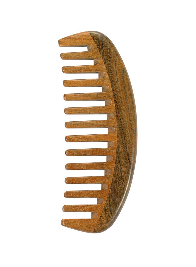 Wooden Wide Tooth Comb Brown 5.46inch
