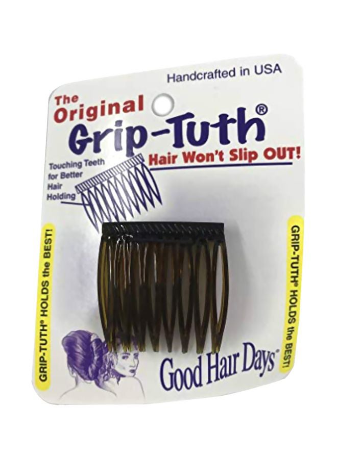 Pack Of 2 Grip Tuth Hair Comb Brown 1.5inch