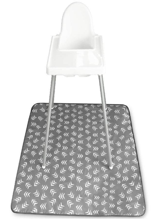 S&T INC. Splat Mat for Under High Chair, Water Resistant Floor Mat, 42 Inches by 42 Inches, Grey Scatter