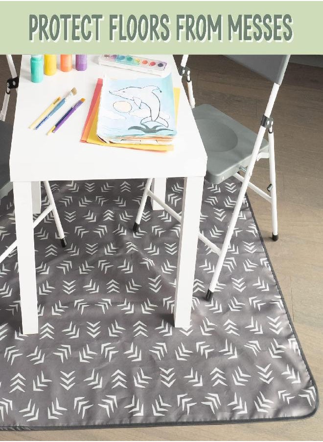 S&T INC. Splat Mat for Under High Chair, Water Resistant Floor Mat, 42 Inches by 42 Inches, Grey Scatter