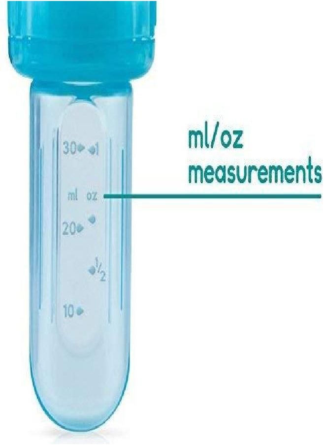 Nuby EZ Squee-Z Silicone Self Feeding Baby Food Dispenser (Blue)