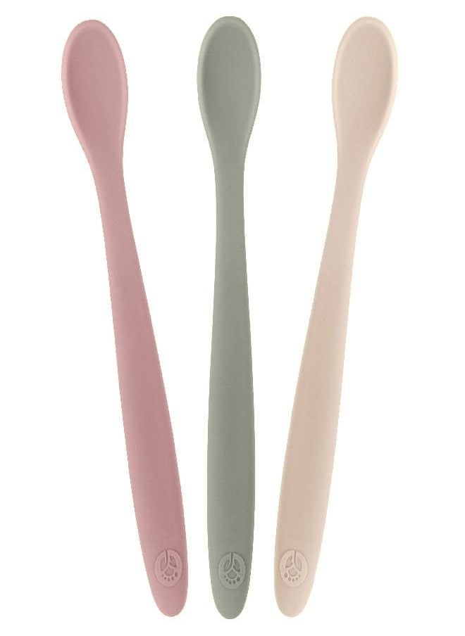 WeeSprout Silicone Baby Spoons - First Stage Infant Feeding Spoons With Soft-Tip, Bendable Baby Utensils for Parent & Self-Feeding, Ultra-Durable & Chewproof, Dishwasher Safe, Set of 3