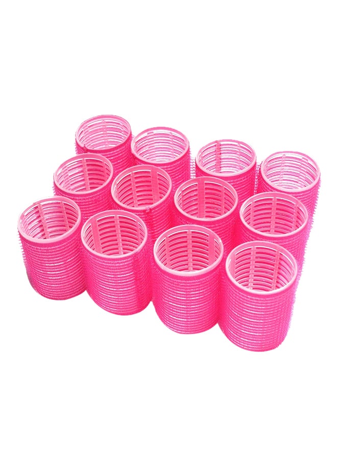 Pack of 12 Salon Hairdressing Curlers Pink 3.9x6.4x5.3inch