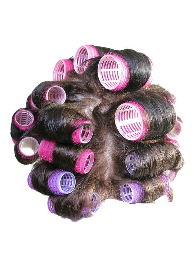 Pack of 12 Salon Hairdressing Curlers Pink 3.9x6.4x5.3inch