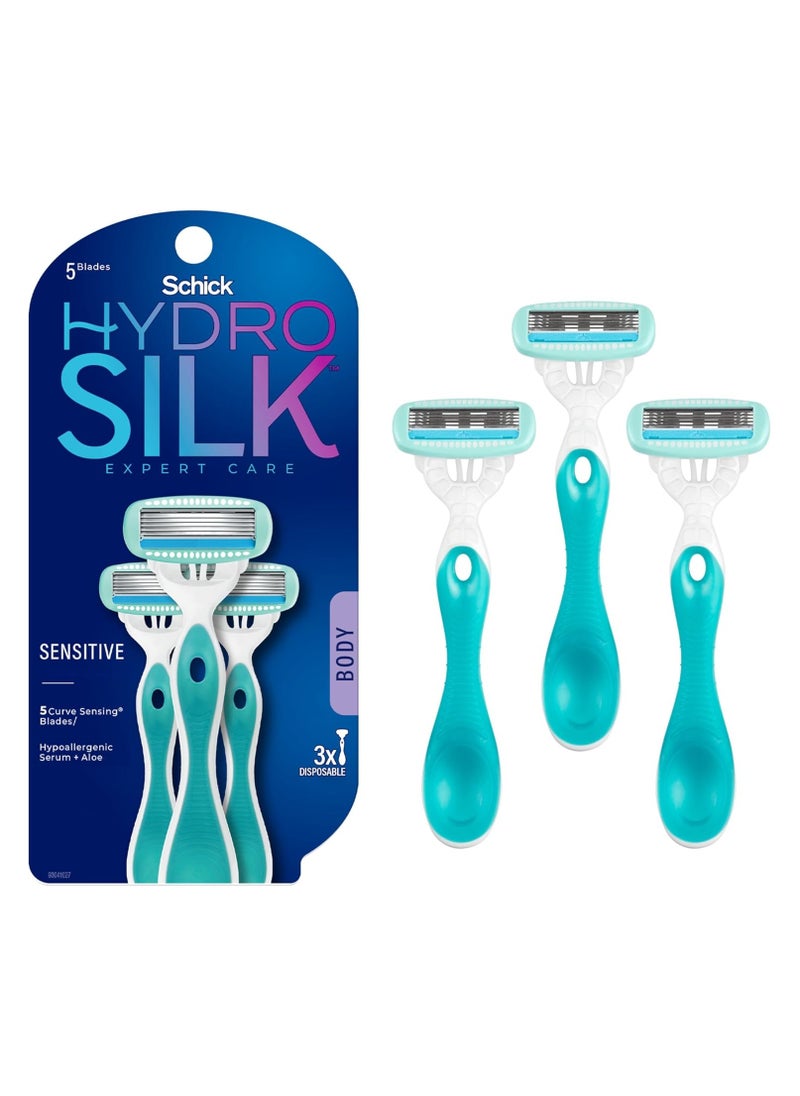 HYDRO SILK Schick Hydro Silk Womens Disposable Razor, Pack of 3 Disposable Razors