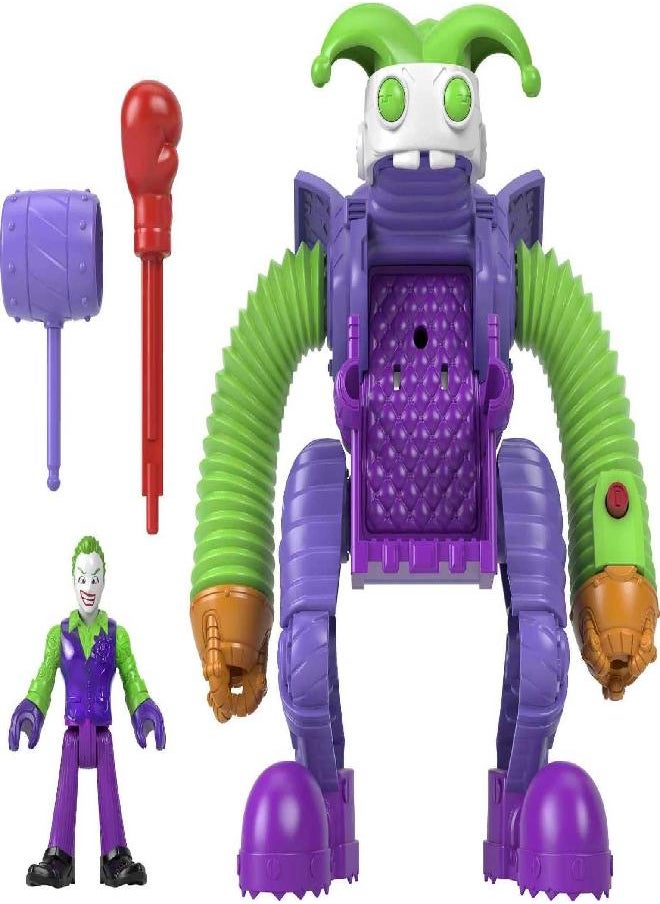 Imaginext Dc Super Friends the Joker Battling Robot, 3-Piece Figure Set with Lights for Preschool Kids
