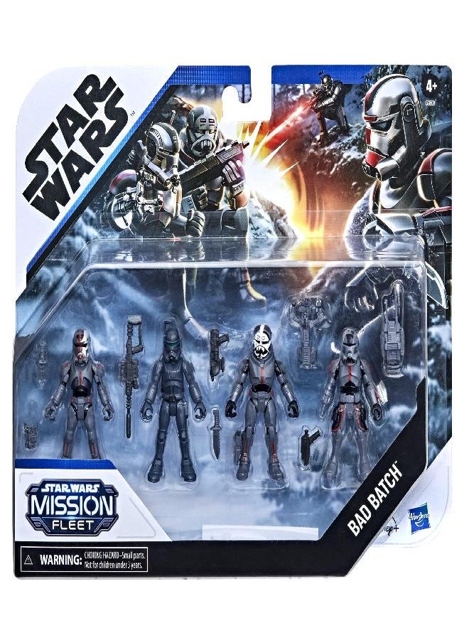 STAR WARS Mission Fleet Clone Commando Clash 2.5-Inch-Scale Action Figure 4-Pack with Multiple Accessories, Toys for Kids Ages 4 and Up,F5333