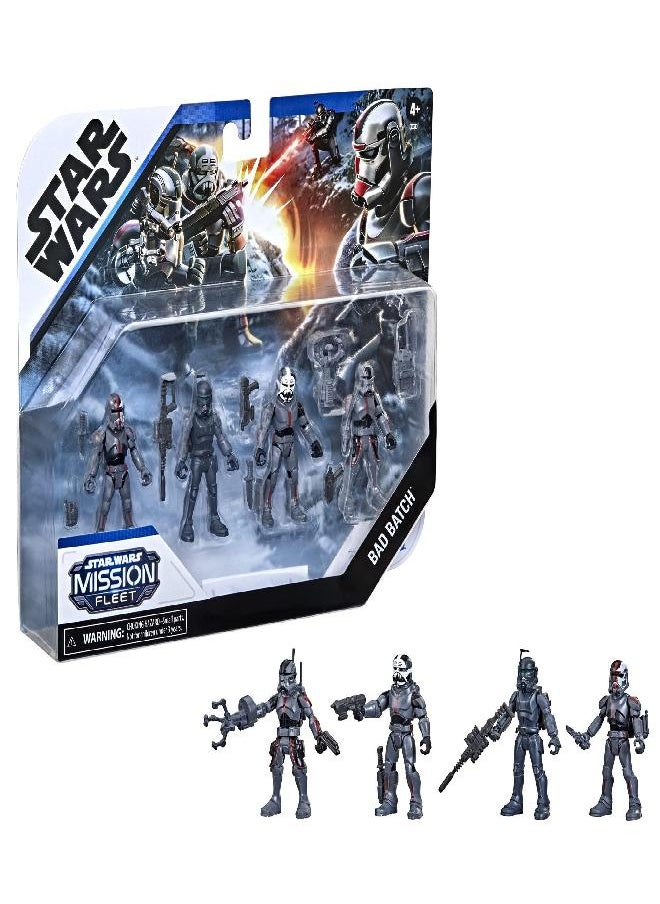 STAR WARS Mission Fleet Clone Commando Clash 2.5-Inch-Scale Action Figure 4-Pack with Multiple Accessories, Toys for Kids Ages 4 and Up,F5333