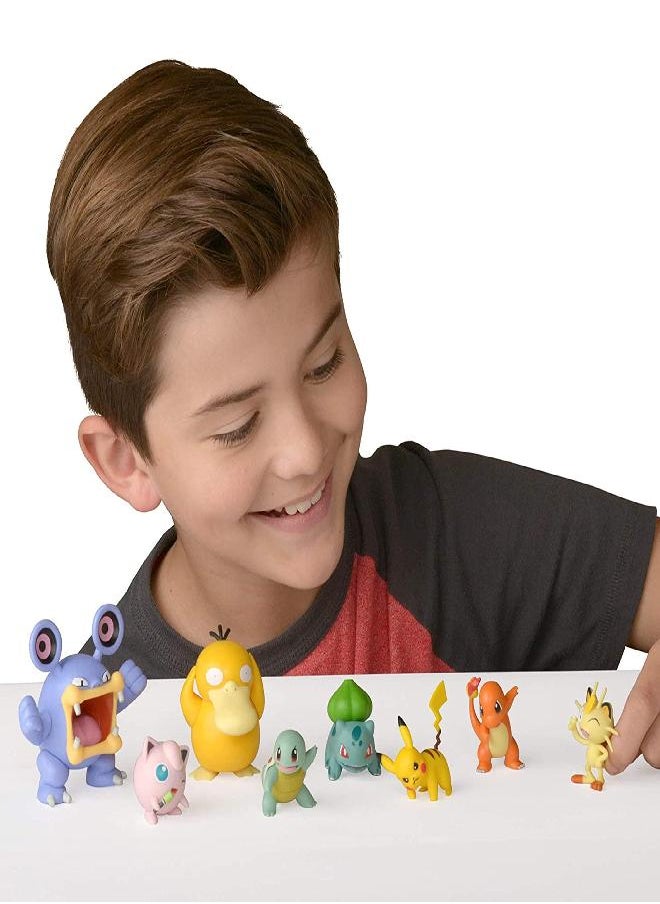 Pokemon Battle Figure 8-Pack - Comes with 2” Pikachu, 2” Bulbasaur, 2” Squirtle, 2” Charmander, 2” Meowth, 2