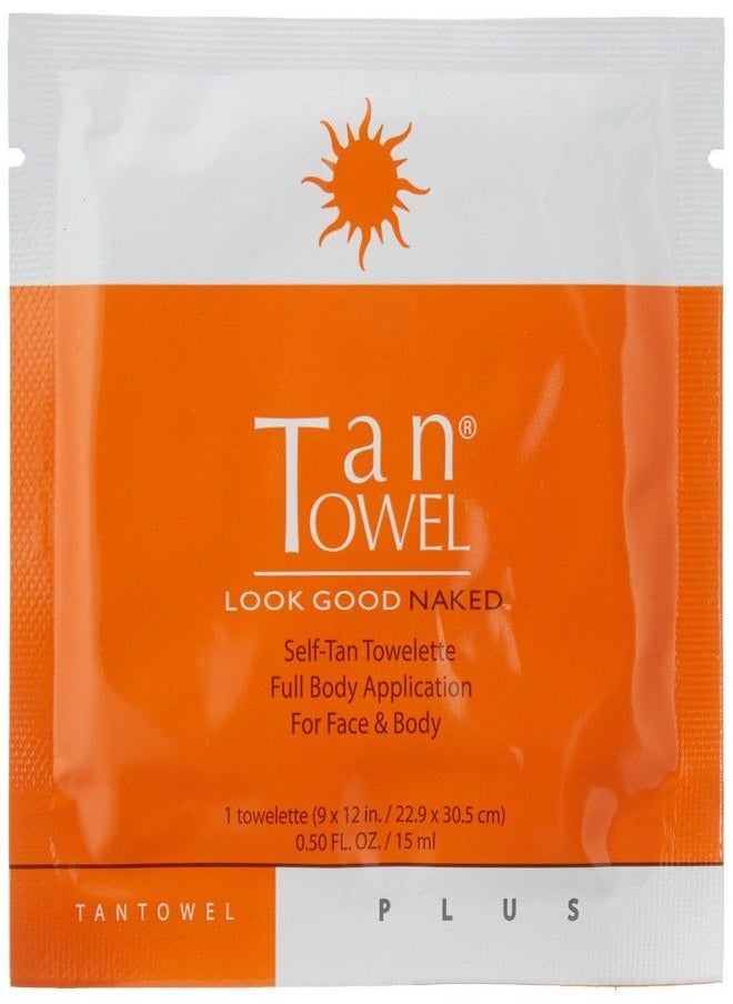 Tan Towel Full Body Plus Creme, 15 Count