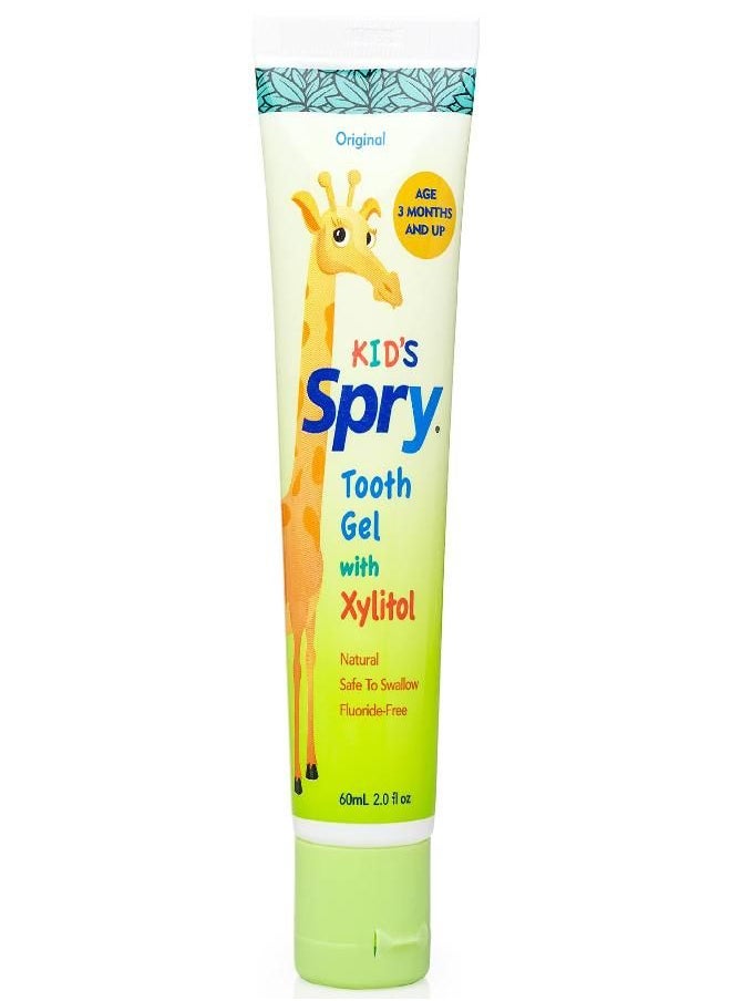 Xlear - Spry Kid's Tooth Gel with Xylitol, Original Flavor 2 oz Tube,Pk of 4