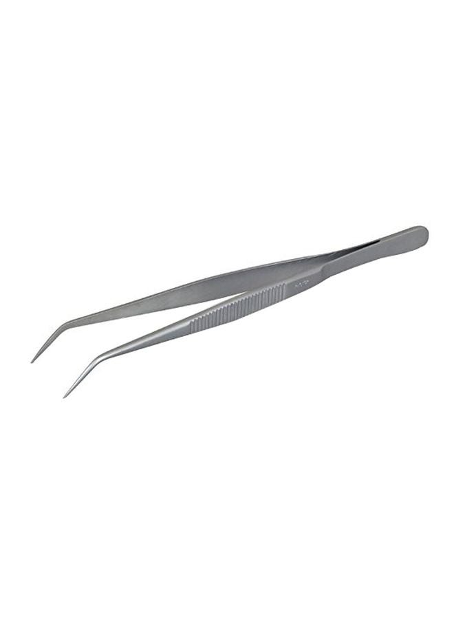 Stainless Steel Curved Extra Fine Tip Tweezer Silver