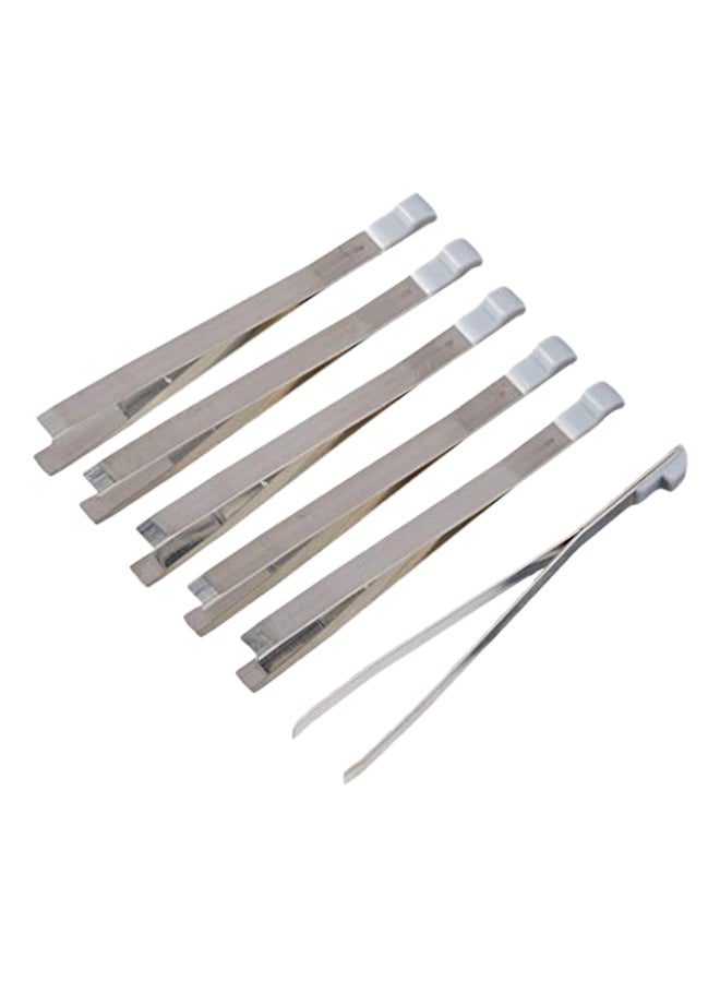 Pack Of 6 Tweezers Silver 2X5X2inch