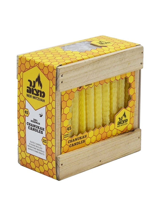 45-piece Honeycomb Chanukah Beeswax Candle