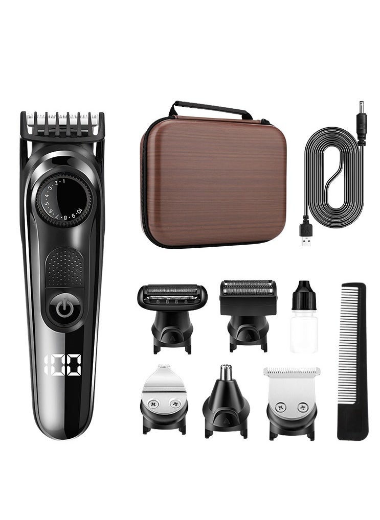 Trimmer for Men, 5-in-1 Hair Trimmer, Showerproof Body Shaver and Groomer for Sensitive Areas, Safe All-in-One Style Kit for Body, Underarms, Beard, Face, and Nose Hair