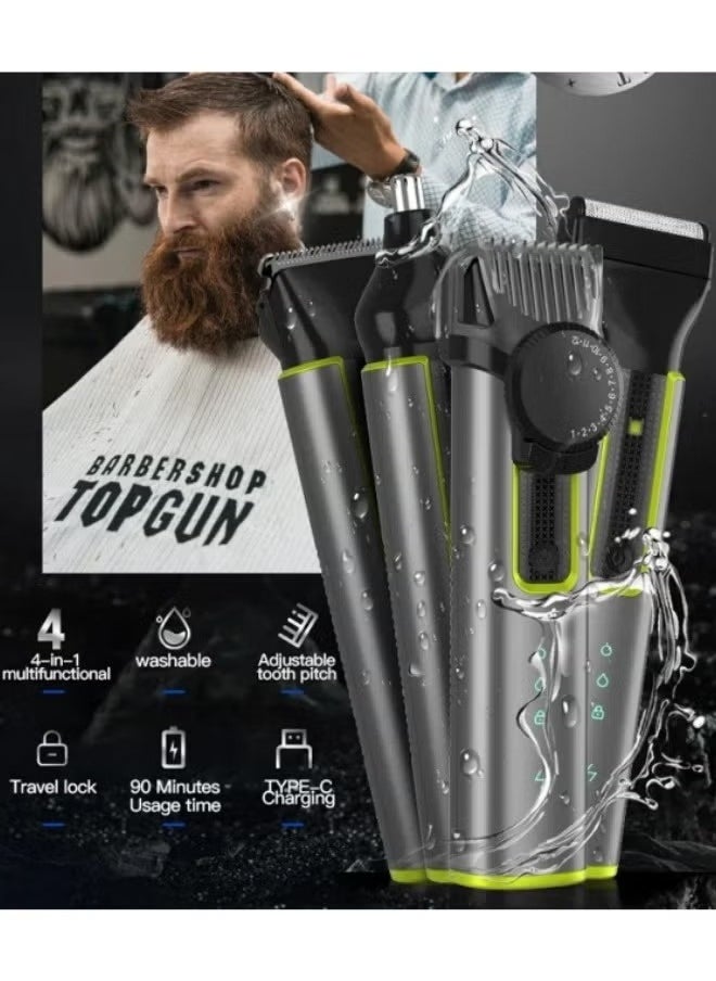 Men's Multifunctional Hair Clipper 4 in 1 Shaver Nose Hair Trimmer Set