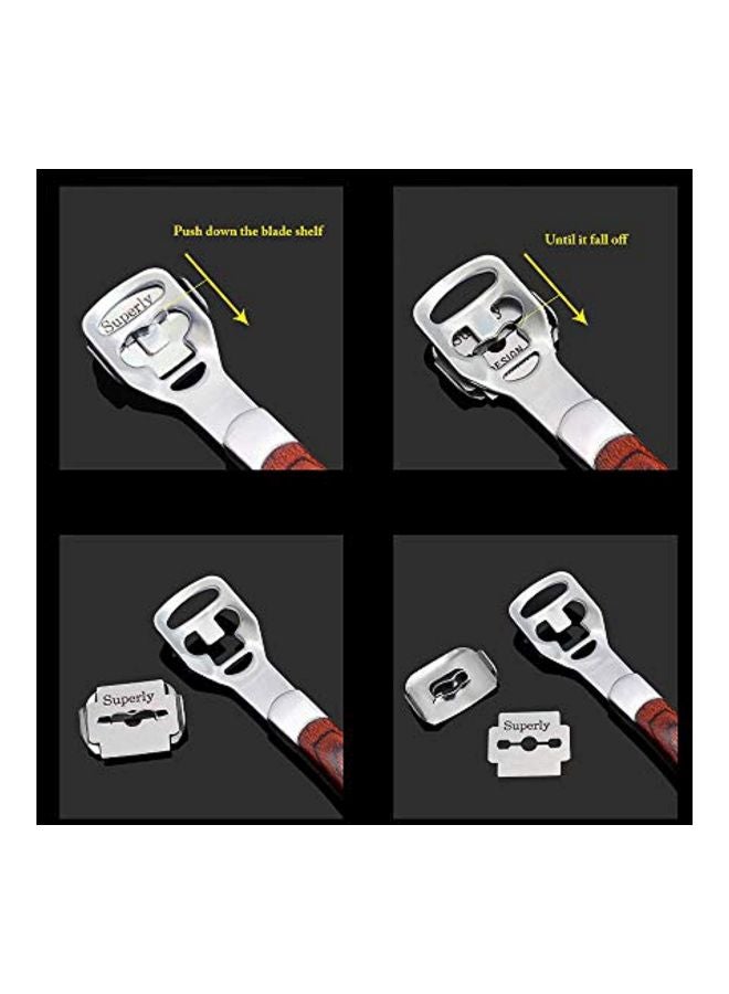 Foot Care Pedicure Callus Shaver Silver/Brown