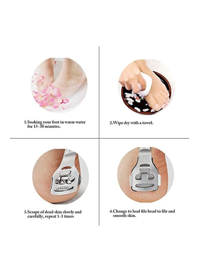 Foot Care Pedicure Callus Shaver Silver/Brown