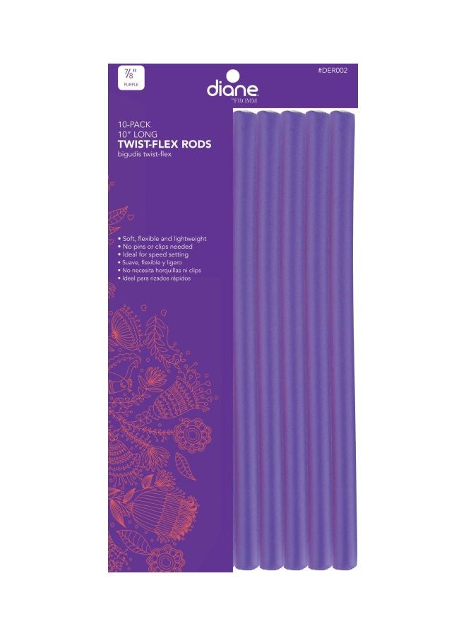 10-Piece Twist-Flex Rod Set Purple 0.875inch