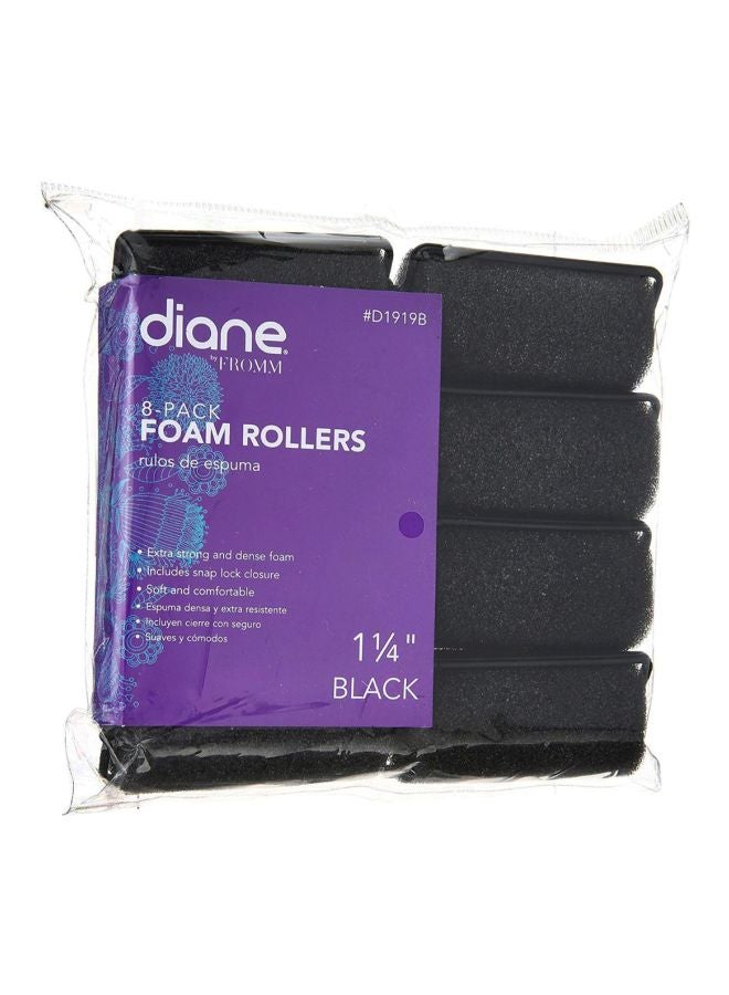 Pack Of 8 Foam Rollers Black 1.25inch