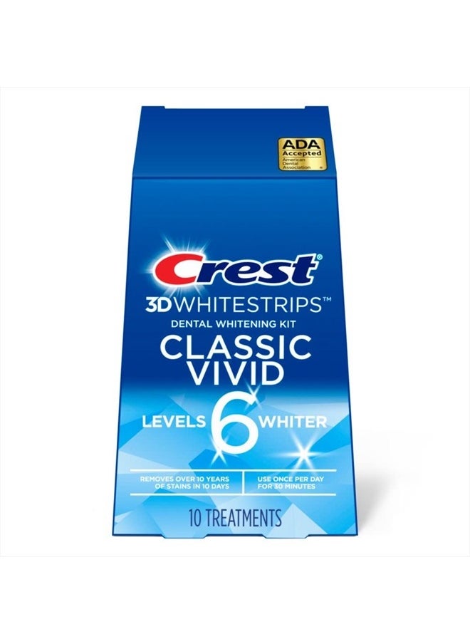 3D Whitestrips, Classic Vivid, Teeth Whitening Strip Kit, 20 Strips (10 Count Pack)